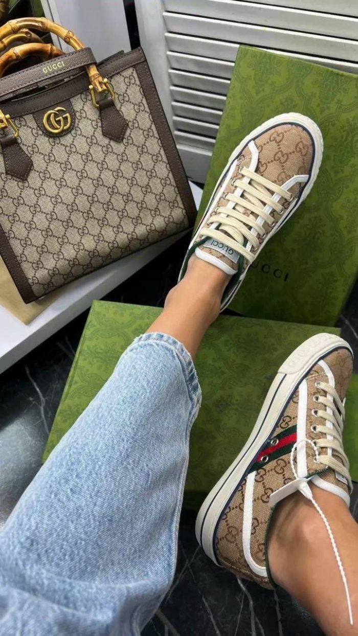 خرید کفش گوچی تنیس gucci tennis 1977 gg canvas 